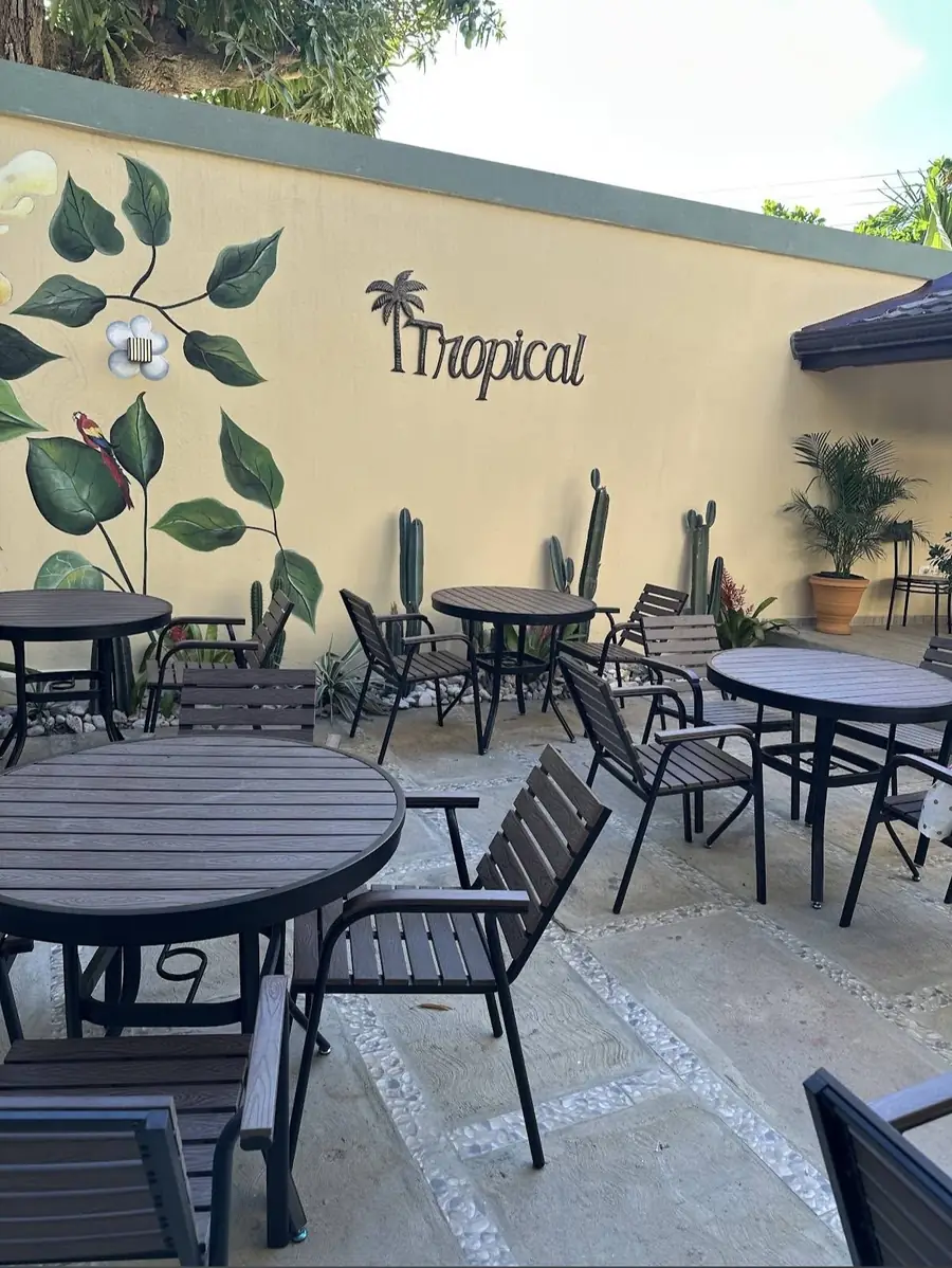 Mur peint du Tropical et terrasse